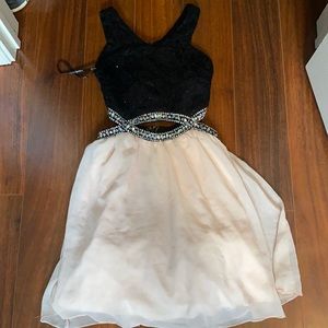 Pretty cream and black formal dress